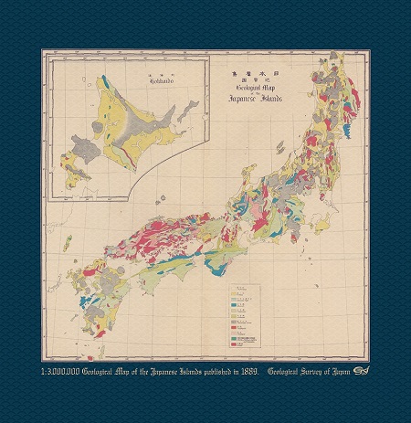 日本群島地質図風呂敷