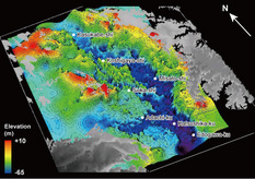 Basal topography of the Alluvium under the northern area of the Tokyo Lowland and Nakagawa Lowland.
