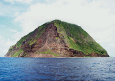 Solitary island, Kita-Iwo-To, in the distant sea