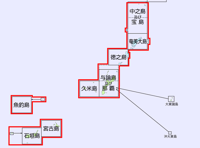 「南西諸島」索引図