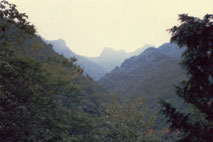 写真：登山途中に遠望した両神山