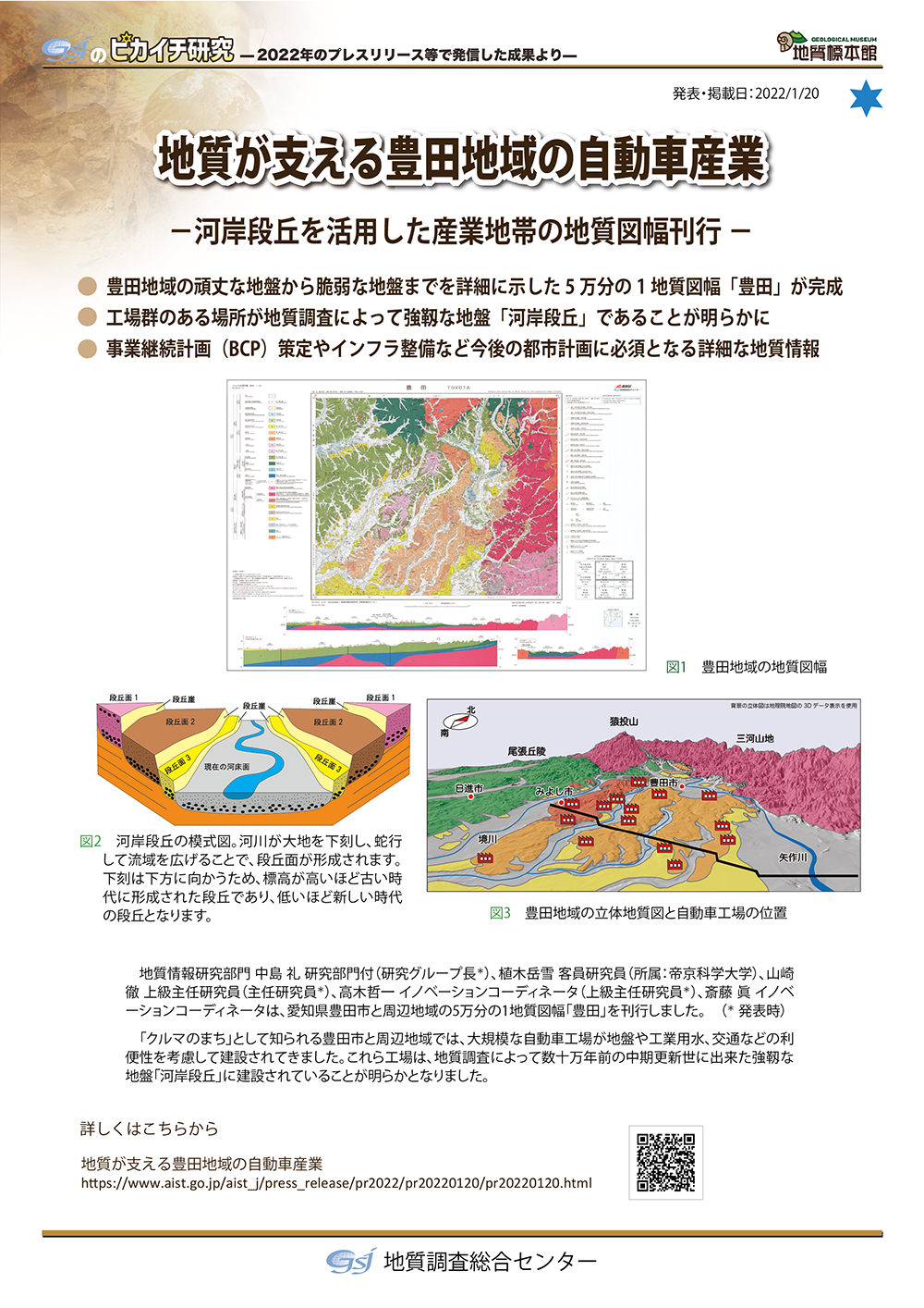 地質が支える豊田地域の自動車産業
－河岸段丘を活用した産業地帯の地質図幅刊行－