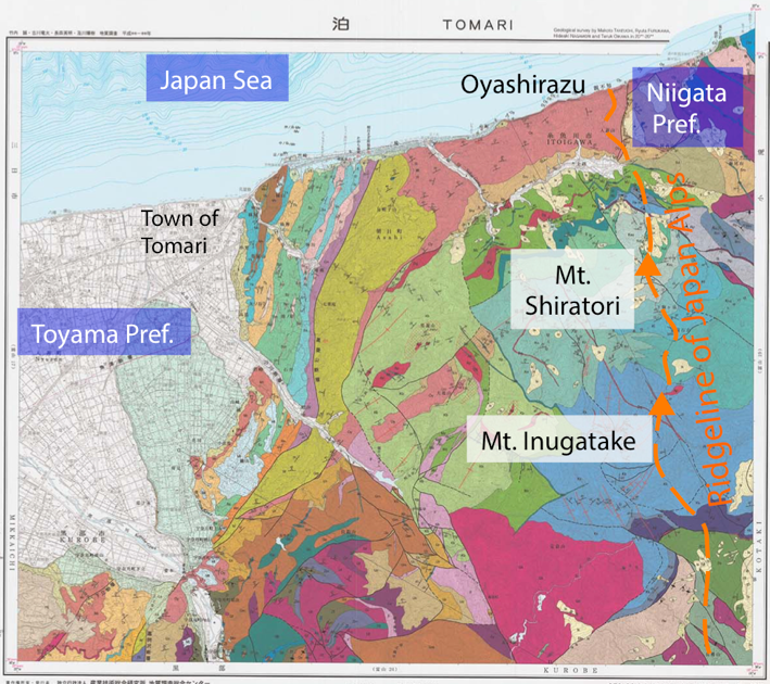 Fig. 1. 1:50,000 geological map of “Tomari”