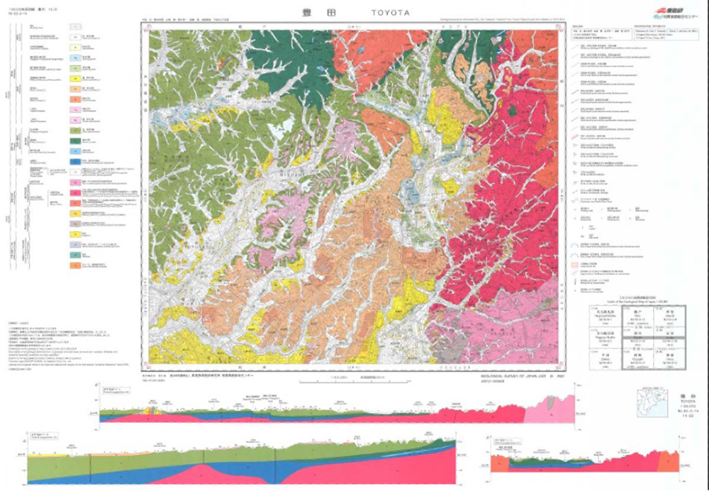 The flourishing automobile industry in the Toyota area is geologically reasonable -Publication of a 1:50,000 geological map of the Toyota District- 
