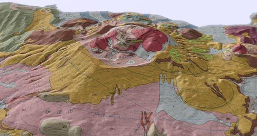 有珠火山立体地質図