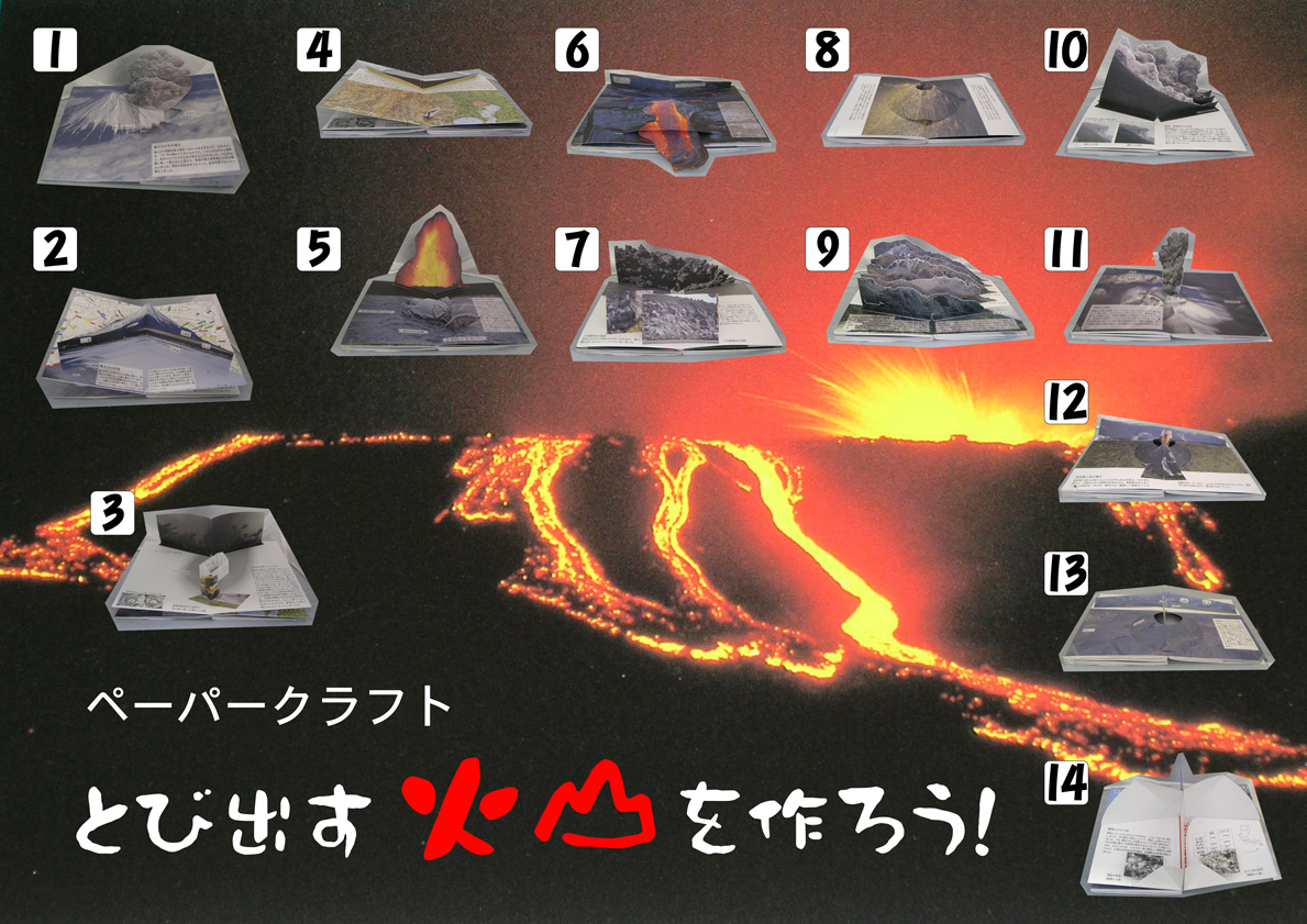 ペーパークラフト 飛び出す火山を作ろう!
