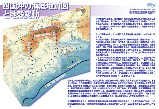 展示ポスター：四国沖の海底地質図と地殻変動