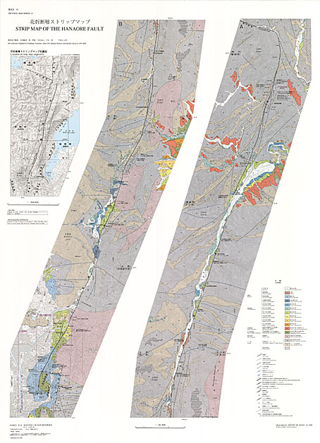 活構造図「花折断層ストリップマップ」