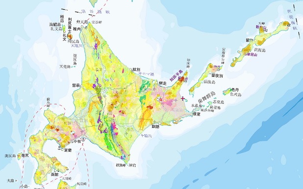 巨大地質図で見る北海道