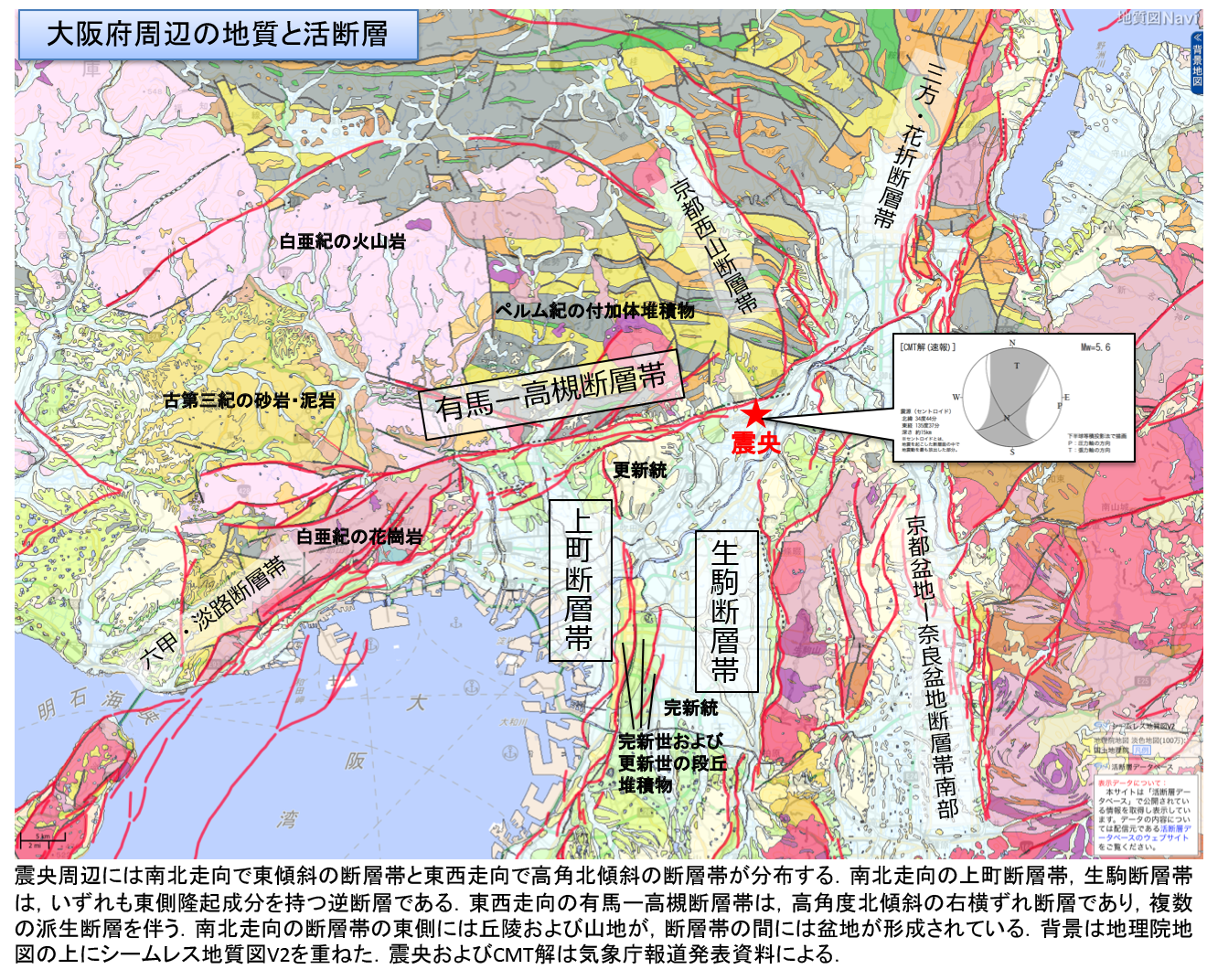 å³1ãå¤§éªåºå¨è¾ºã®å°è³ªã¨æ´»æ­å±¤