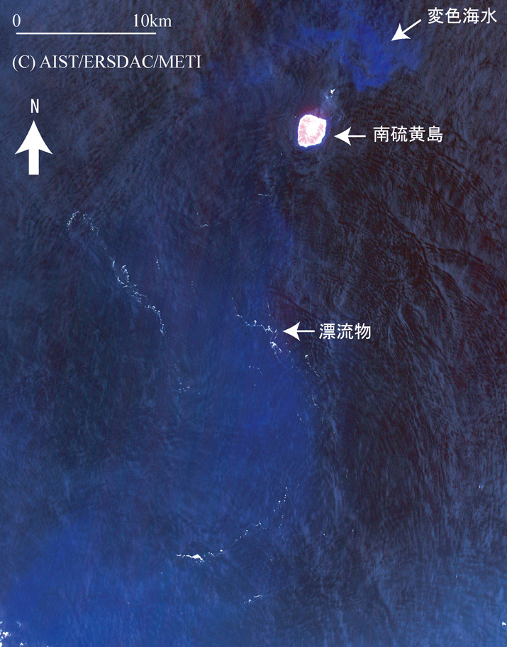 asterで見た福徳岡ノ場の海底噴火