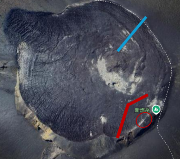 The location of new vents associated with the 2025 eruption estimated by photograph interpretation