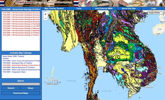 GSiシステム上に公開されたASEANシームレス地質図
