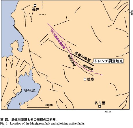 武儀川断層とその周辺の活断層