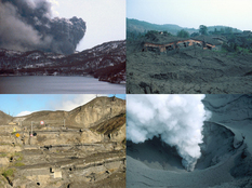 有珠火山2000年噴火による西山麓隆起中心付近の正断層群で著しく変形した国道230号線