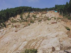 Slope failure resulting in debris-flow disaster of Atsumari River Basin.