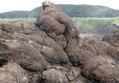 Pillow lava at Kabuki Iwa, Oga Peninsula.