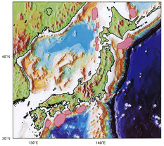 日本周辺海域におけるメタンガスハイドレート分布域