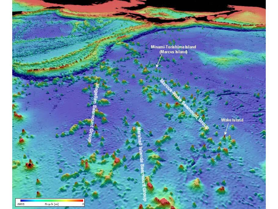 3D海底地形図で見る北西太平洋の海山群