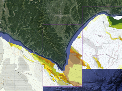 図：北海道南方の20万分の1海域地質図
