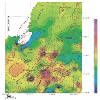 新潟沿岸域の空中磁気図